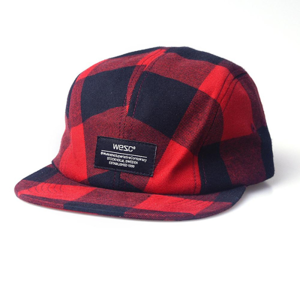 Camper Hat Wesc Black Red Plaid Front Gallery Item.png