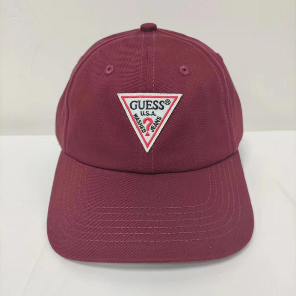 Dad Hat Guess Inc Triangle Logo Dark Red Front Gallery Item.png