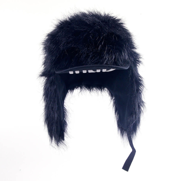 Elmer Fudd Hat Black Faux Sherpa Front Gallery Item.png