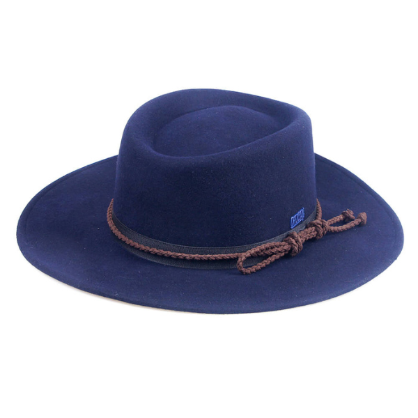 Felt Flat Brim Fedora With Diamond Crown And Belt Gallery Item.png