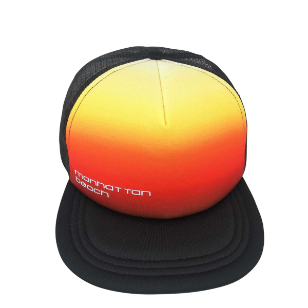 Trucker Hat Manhattan Beach Black Sunburst Front Gallery Item.png