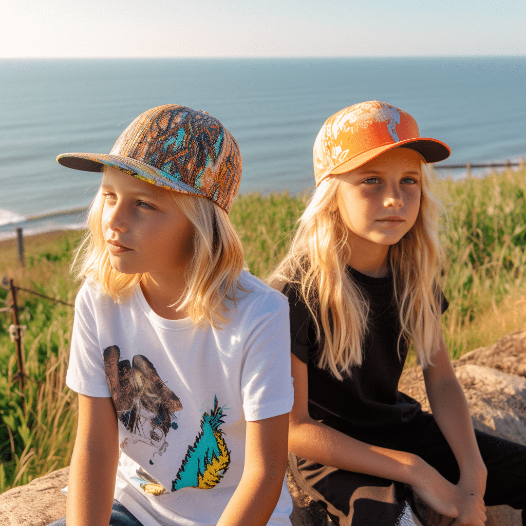 two girls sitting on a rock