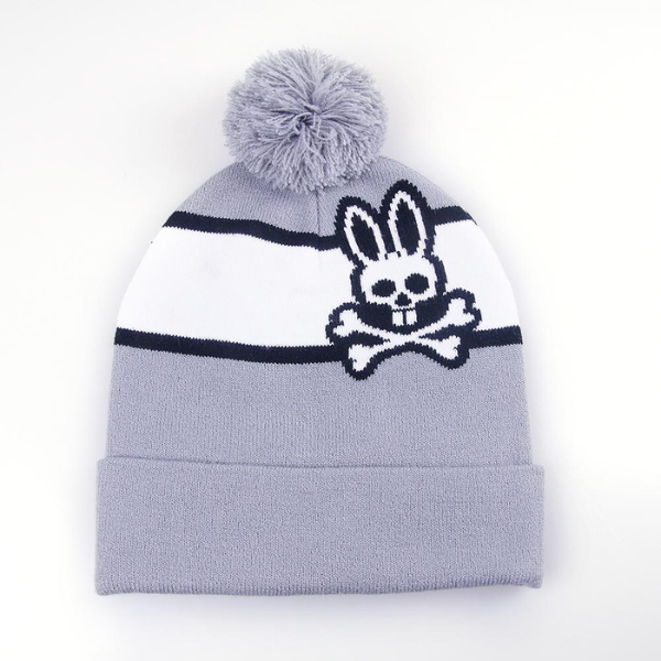 Beanie Psycho Bunny Gray White Front Gallery Item.png