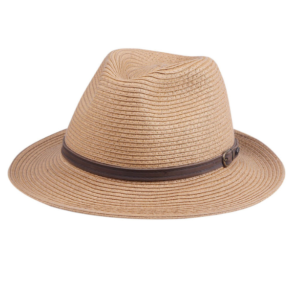 Large Brim Straw Fedora With Teardrop Crown Gallery Item.png